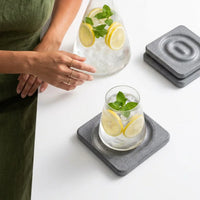 Diatomite coaster, Dark Grey