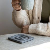 Diatomite coaster, Dark Grey