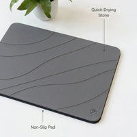 Diatomite mat – waves, Dark Grey